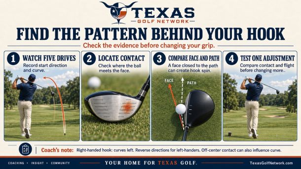Find out why you hook your driver by observing start direction, face-to-path, and strike location. Use a simple practice check before changing your grip.